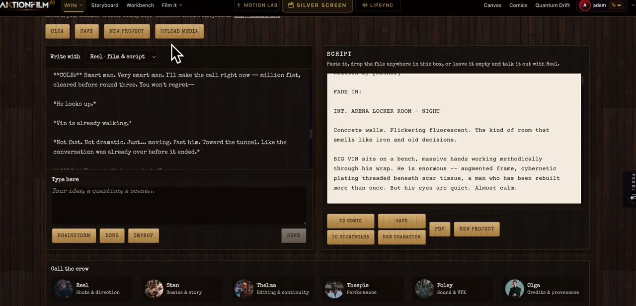 Script Writer — the room