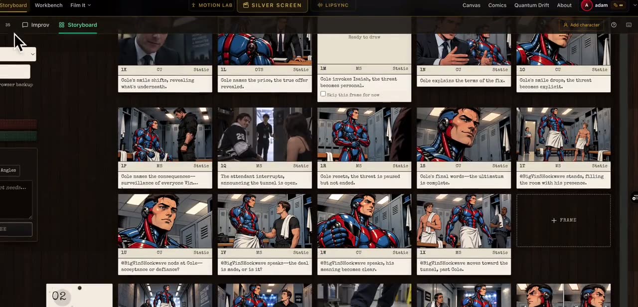 Storyboard — the room